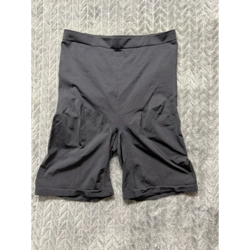 Maidenform Womens Black High Waist Ruched Back Shapewear Shorts 12827 XL 0419